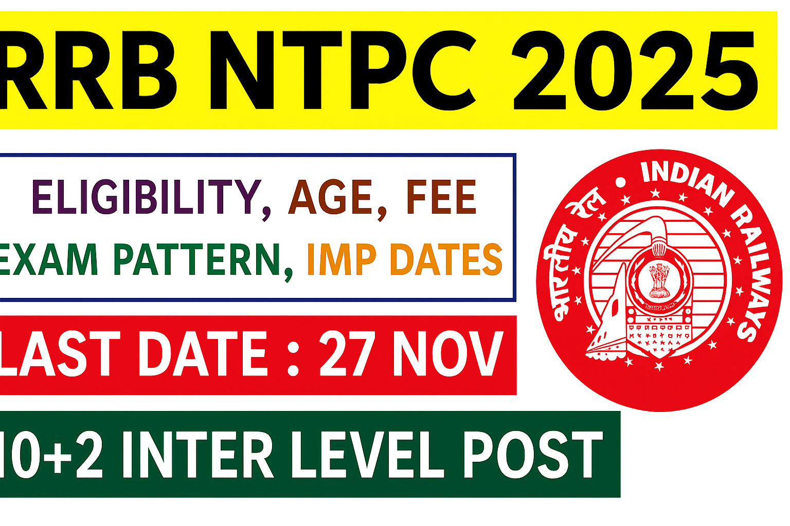 RRB NTPC Inter Level Recruitment 2025